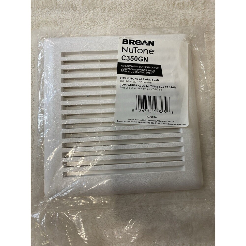 Broan NuTone C350GN Replacement Bath Fan Cover Grille Fits 695 696N New